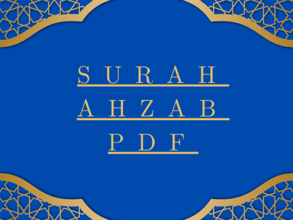 Surah Ahzab PDF Download for Free in Arabic Language