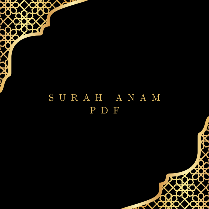 Surah Anam PDF Download for Free in Arabic Language