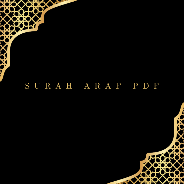 Surah Araf PDF Download for Free in Arabic Language