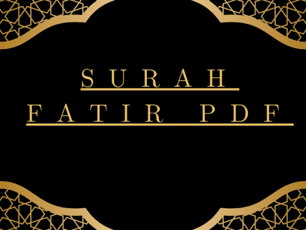 Surah Fatir PDF Download for Free in Arabic Language