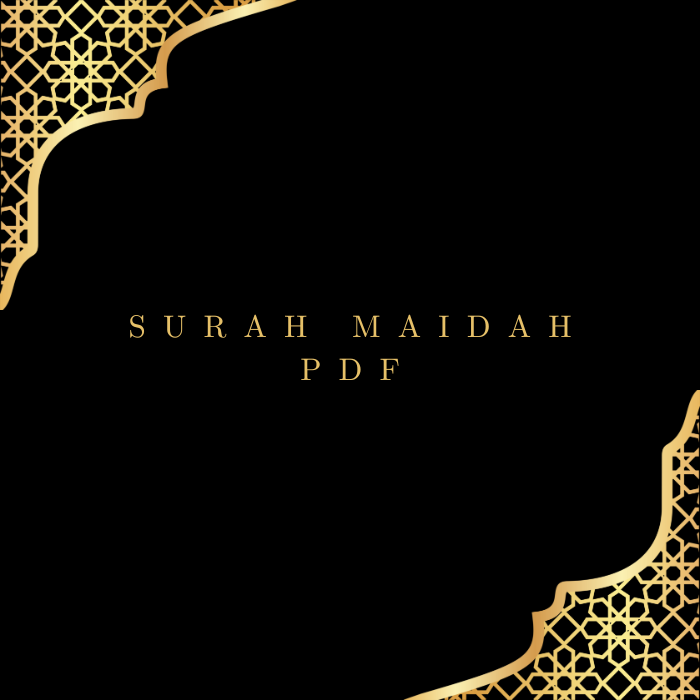 Surah Maidah PDF Download for Free in Arabic Language