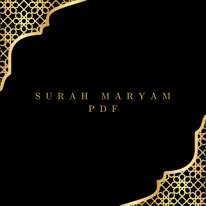 Surah Maryam PDF Download for Free in Arabic Language