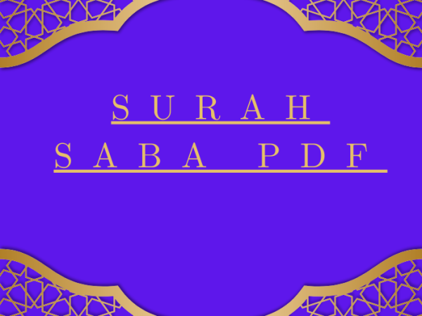 Surah Saba PDF Download for Free in Arabic Language