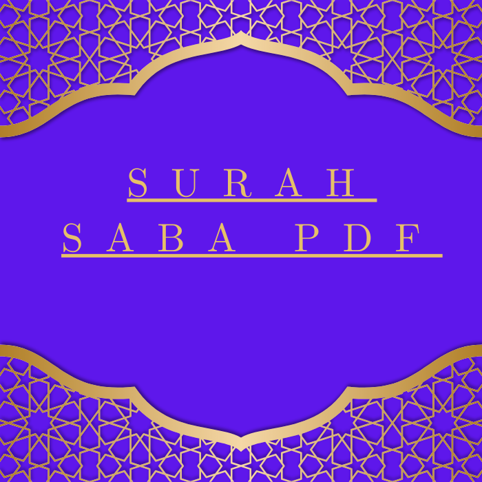 Surah Saba PDF Download for Free in Arabic Language