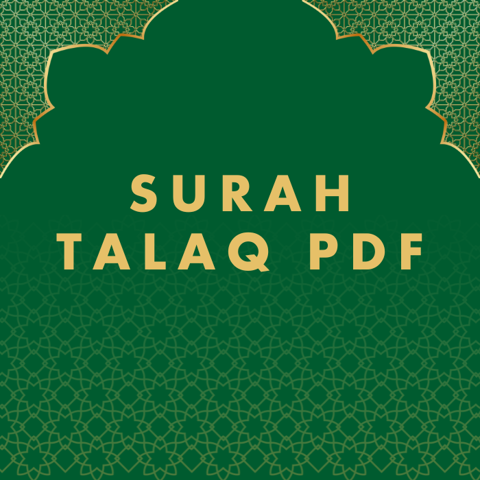 Surah Talaq PDF Download in Arabic Translation