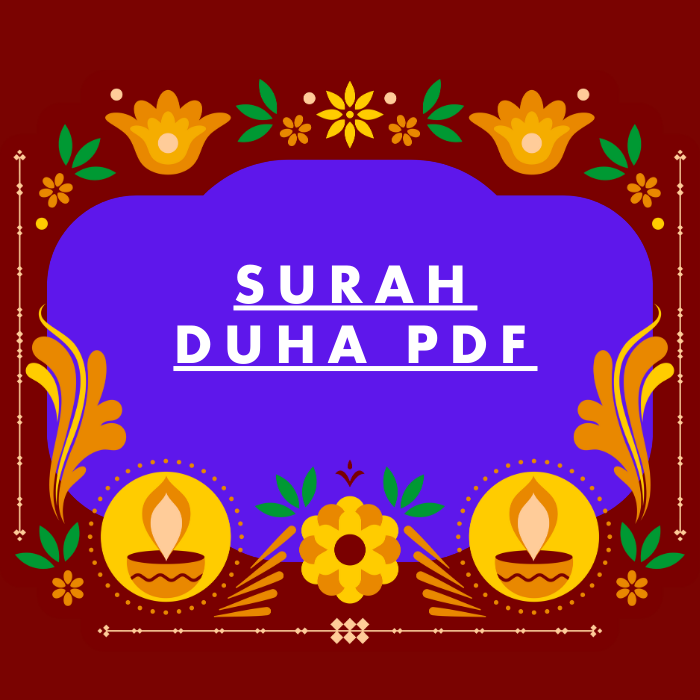 Surah Duha PDF Download in Arabic Translation