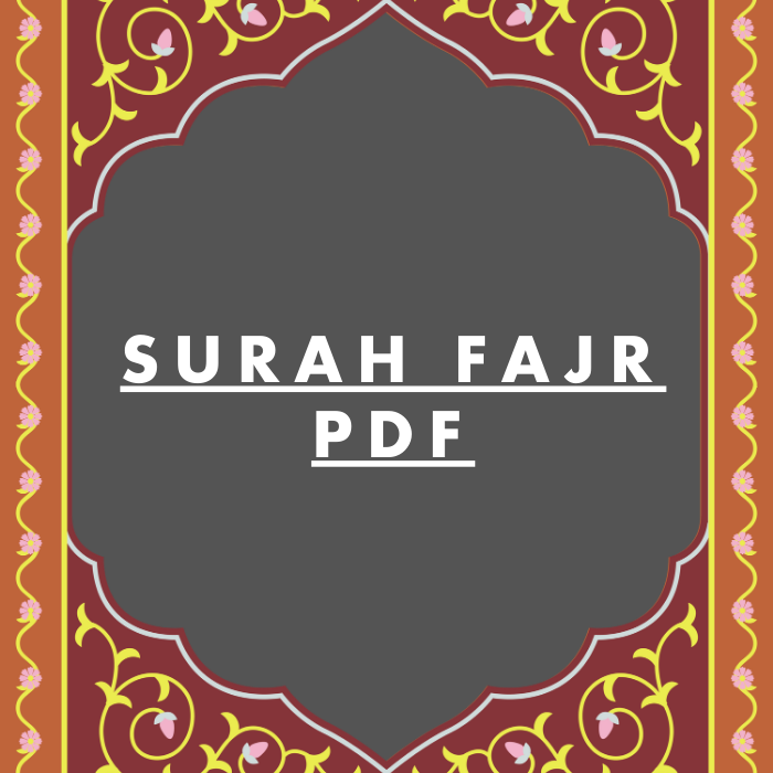 Surah Fajr PDF Download in Arabic Translation