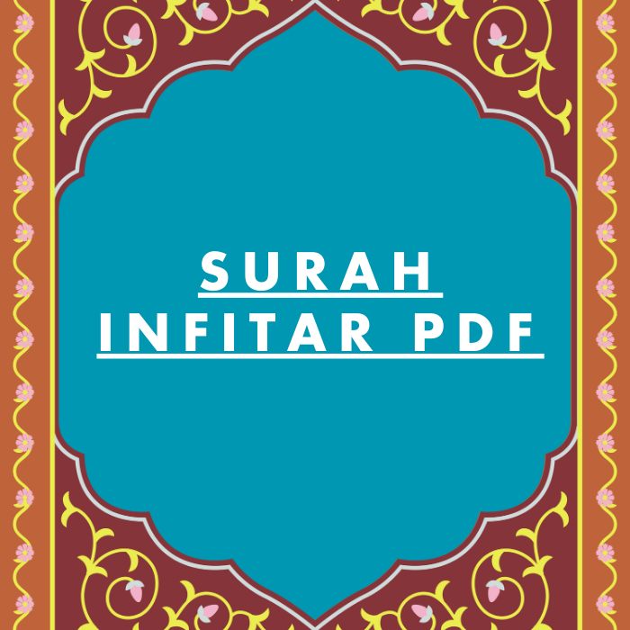 Surah Infitar PDF Download in Arabic Translation