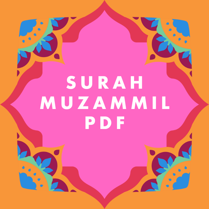 Surah Muzammil PDF Download in Arabic Translation