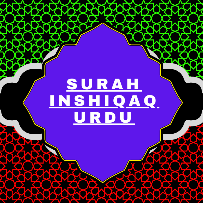 Surah Inshiqaq Urdu PDF Translation Download