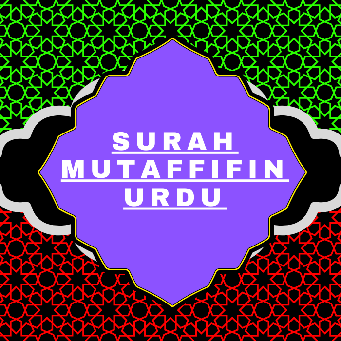 Surah Mutaffifin Urdu PDF Translation Download